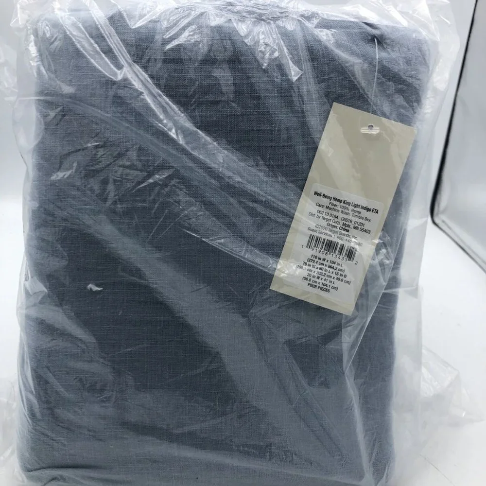 Casaluna King Size Well-being Hemp Sheet Set Light Indigo
